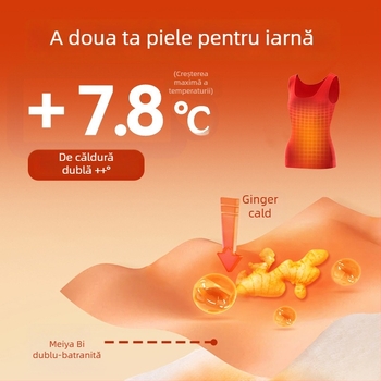 Vesta termică pentru femei, fără cusături, guler pătrat, dublu strat, cu velur, antibacteriană și antistat, menține căldura, material: fibră acrilică