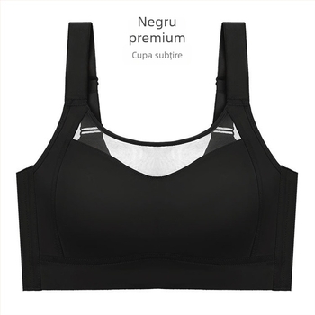 Sutien fără cusături cu cupă întreagă – ultra-subțire din nylon, cupe turnate subțiri, fără arc, bretele duble fixe, anti-prolapsiune
