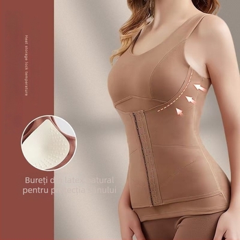 Vesta caldă din fleece dublu pe ambele fețe, cu cupe integrate pentru bust, pulover, model de conturare a corpului, 80–90% poliester