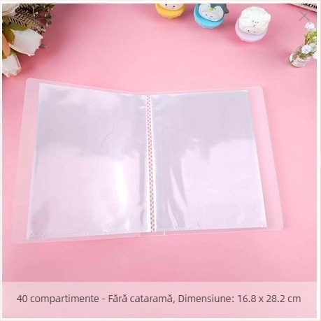 Carte informativă transparentă pentru depozitarea cărților poștale, însoțită de husă de stocare