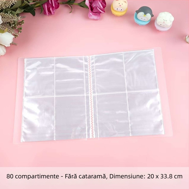 Carte informativă transparentă pentru depozitarea cărților poștale, însoțită de husă de stocare