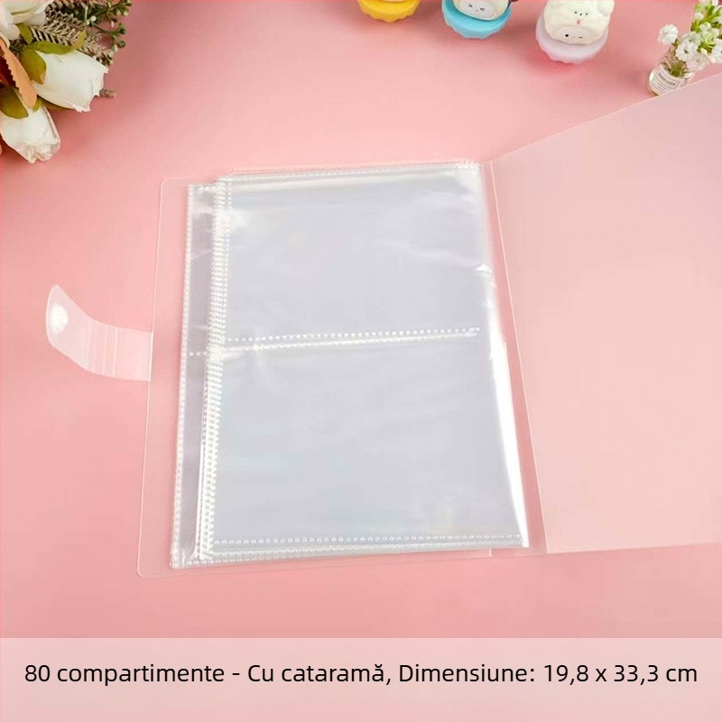 Carte informativă transparentă pentru depozitarea cărților poștale, însoțită de husă de stocare