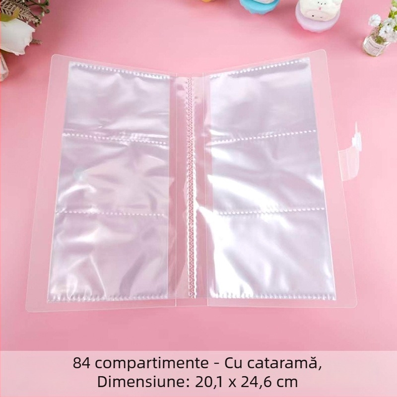 Carte informativă transparentă pentru depozitarea cărților poștale, însoțită de husă de stocare