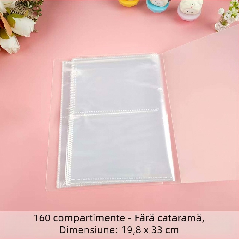 Carte informativă transparentă pentru depozitarea cărților poștale, însoțită de husă de stocare