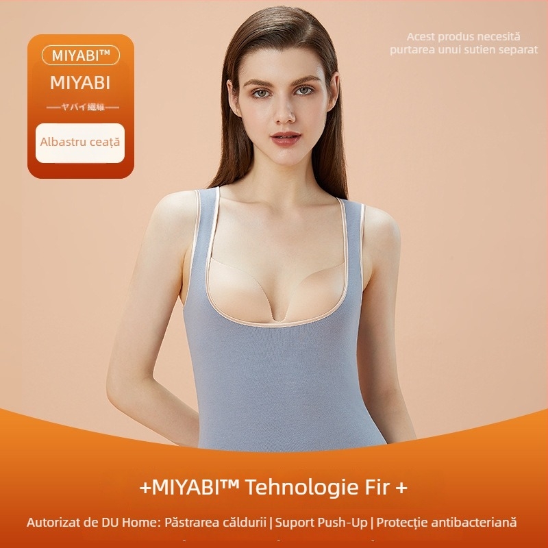 Vestă termică de alăptat pentru femei, căptușită cu fleece, cu sutien încorporat și pernă pentru sân, fără cusături, glugă, material acrilic