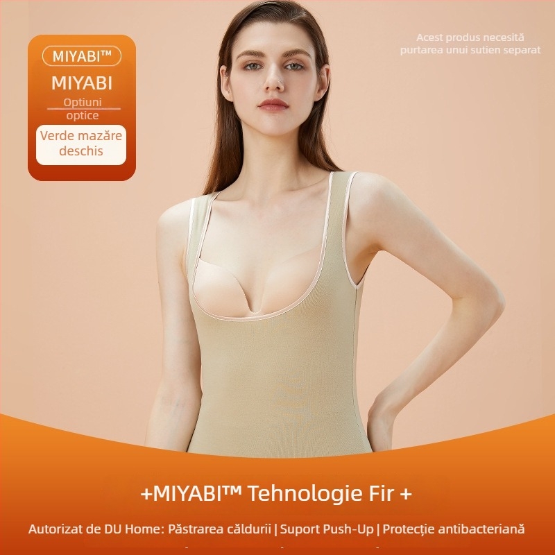 Vestă termică de alăptat pentru femei, căptușită cu fleece, cu sutien încorporat și pernă pentru sân, fără cusături, glugă, material acrilic