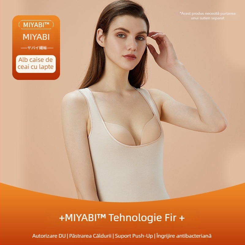 Vestă termică de alăptat pentru femei, căptușită cu fleece, cu sutien încorporat și pernă pentru sân, fără cusături, glugă, material acrilic