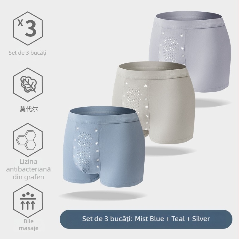 Boxeri bărbătești din MODAL – fără cusături, antibacteriali, talie medie, căptușeală din MODAL