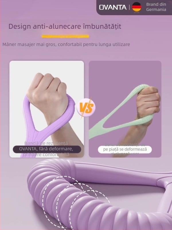 Figure-8 Bandă de rezistență din silicon – Ovanda Pull Exerciser, antrenament pentru spate, deschidere pentru umeri, bandă elastică pentru yoga acasă