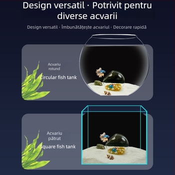 Set decor pentru peisaj acvariu — sticlă; formă circulară; vizualizare și ascundere; accesorii pentru acvariu