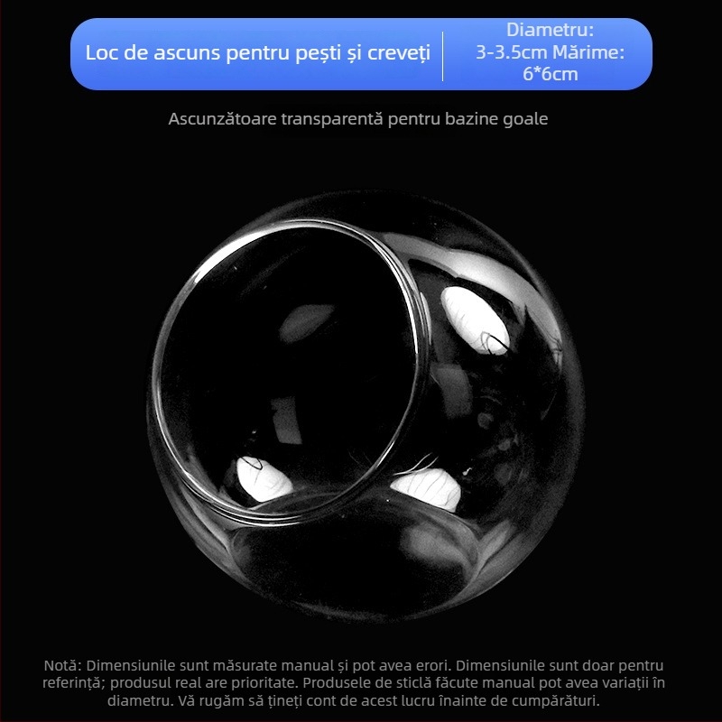 Set decor pentru peisaj acvariu — sticlă; formă circulară; vizualizare și ascundere; accesorii pentru acvariu