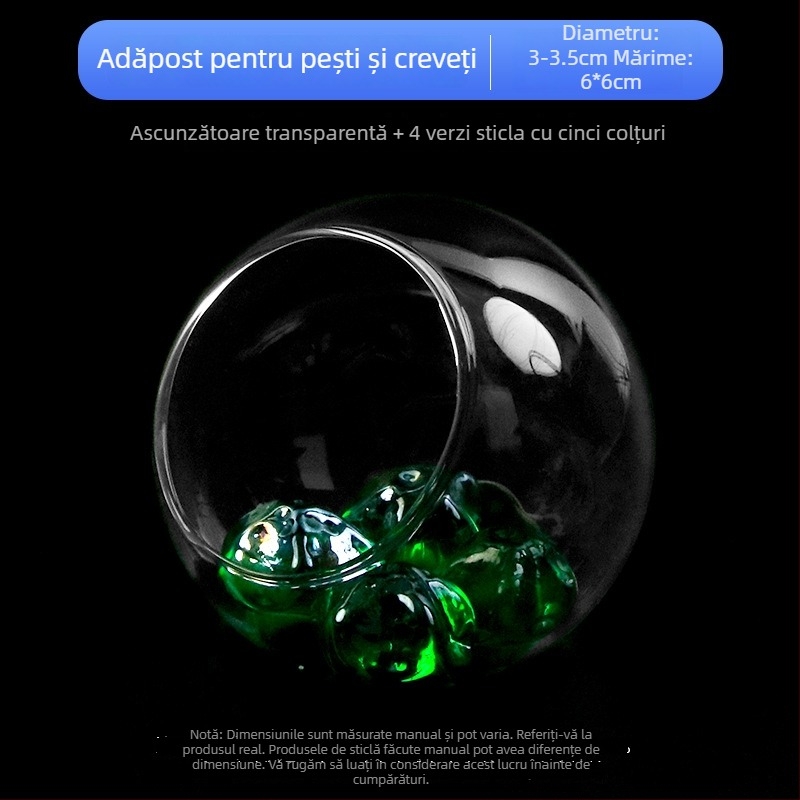 Set decor pentru peisaj acvariu — sticlă; formă circulară; vizualizare și ascundere; accesorii pentru acvariu