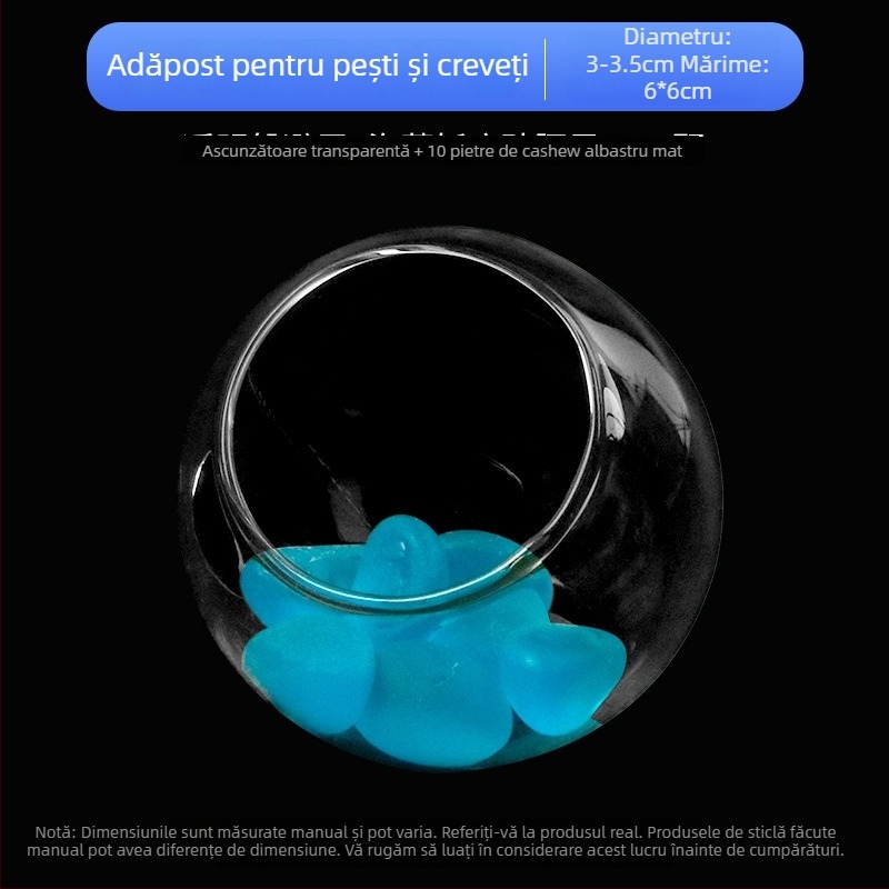 Set decor pentru peisaj acvariu — sticlă; formă circulară; vizualizare și ascundere; accesorii pentru acvariu