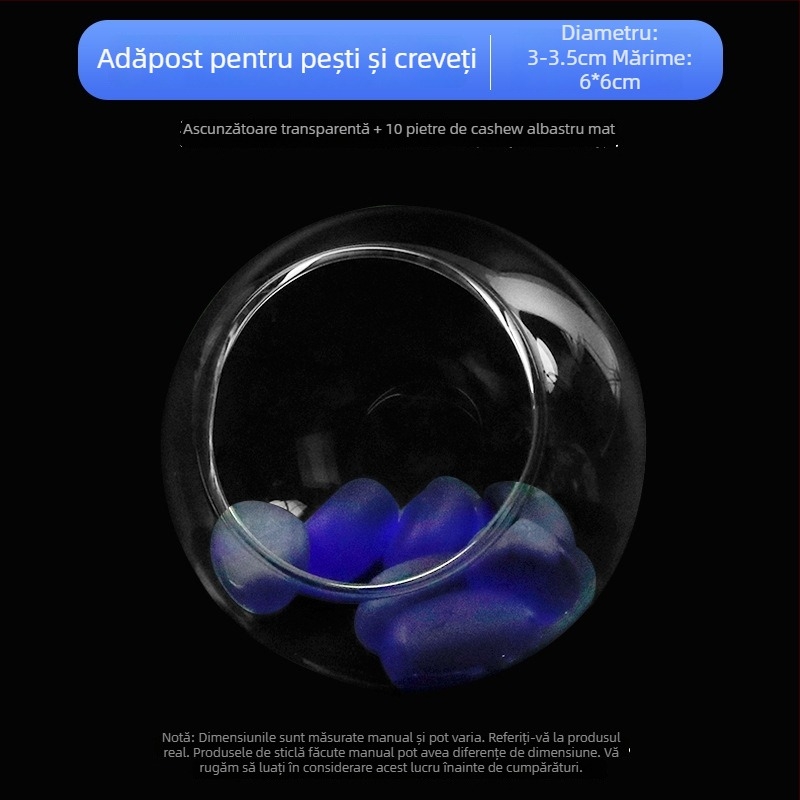 Set decor pentru peisaj acvariu — sticlă; formă circulară; vizualizare și ascundere; accesorii pentru acvariu