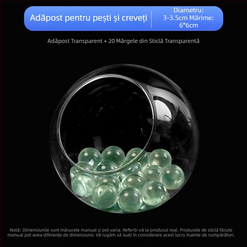 Set decor pentru peisaj acvariu — sticlă; formă circulară; vizualizare și ascundere; accesorii pentru acvariu