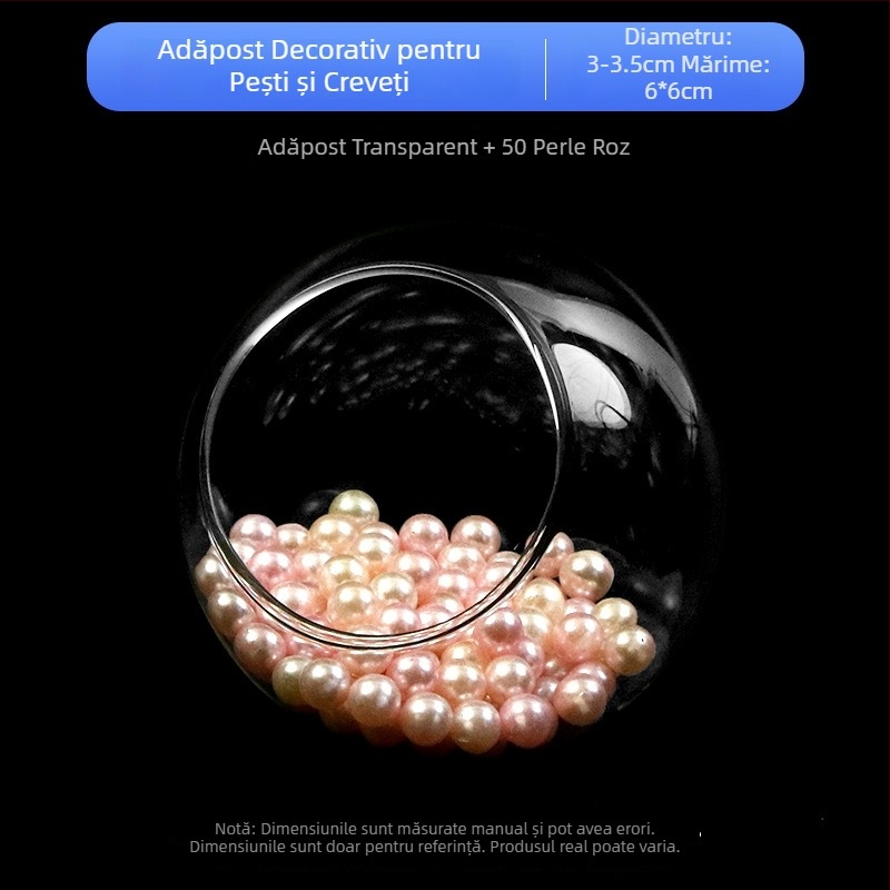 Set decor pentru peisaj acvariu — sticlă; formă circulară; vizualizare și ascundere; accesorii pentru acvariu