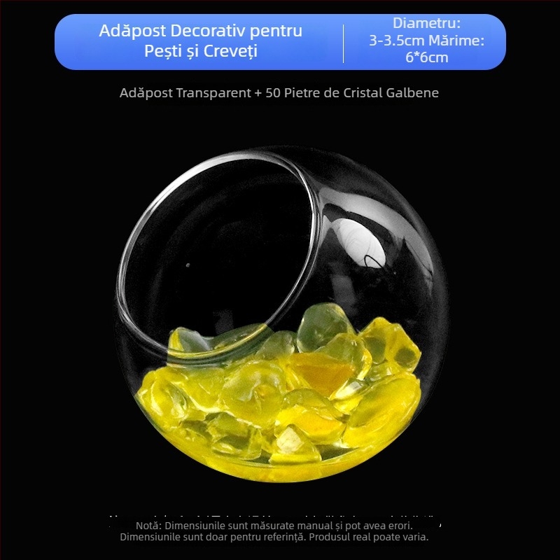 Set decor pentru peisaj acvariu — sticlă; formă circulară; vizualizare și ascundere; accesorii pentru acvariu