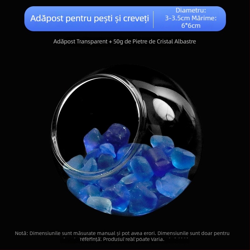 Set decor pentru peisaj acvariu — sticlă; formă circulară; vizualizare și ascundere; accesorii pentru acvariu