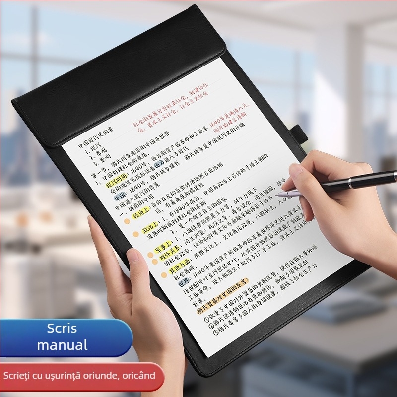 Mapă magnetică din piele cu clemă A4, placă de 5 mm și imprimare logo – personalizabilă