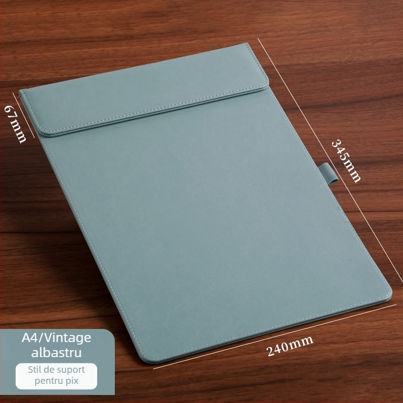 Mapă magnetică din piele cu clemă A4, placă de 5 mm și imprimare logo – personalizabilă