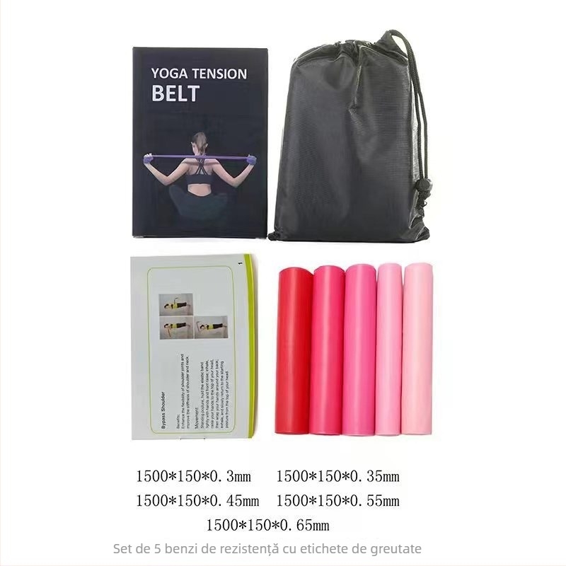 Bandă de Rezistență – Întindere pentru yoga și fitness, material TPE, potrivită pentru fitness și definire corporală, întărire a brațelor