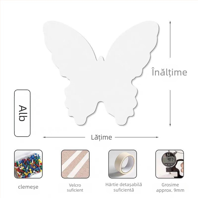 Panou 3D cu fluture din fetru pentru intrare — decor de perete pentru galerie foto și fundal pentru TV (Material: fibră de poliester; Funcții: rezistent la umezeală, anti molii, anti murdărie, mucegai rezistent)