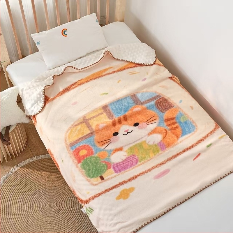 Pătură pentru bebeluși din velur de lapte, groasă și moale (velur de lapte; 500-800 g; nou-născuți; toate anotimpurile; personalizare disponibilă)