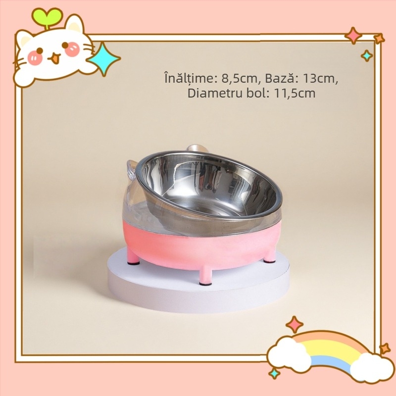 Ustensile de hrană pentru animale de companie — bol ceramic anti-derapare pentru hamsteri și hrănitoare din oțel inoxidabil pentru animale mici