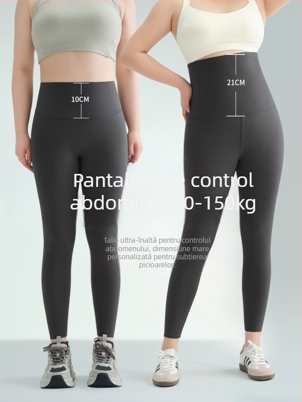 Colanți talie înaltă pentru modelare talie, pantaloni lungi de yoga de toamnă, amestec nylon-spandex, 80–90% nylon, înaltă elasticitate, croială strânsă