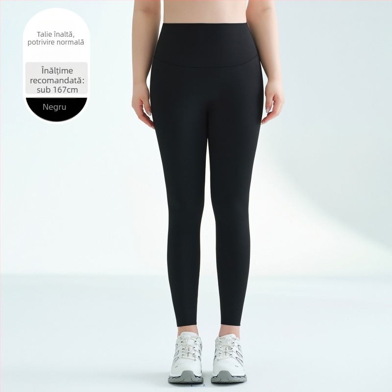 Colanți talie înaltă pentru modelare talie, pantaloni lungi de yoga de toamnă, amestec nylon-spandex, 80–90% nylon, înaltă elasticitate, croială strânsă