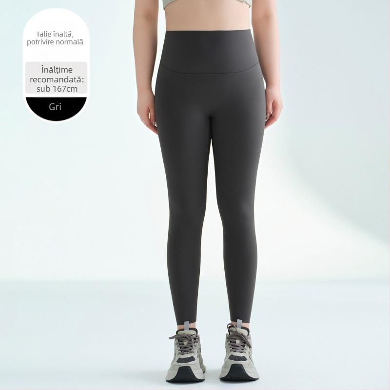 Colanți talie înaltă pentru modelare talie, pantaloni lungi de yoga de toamnă, amestec nylon-spandex, 80–90% nylon, înaltă elasticitate, croială strânsă