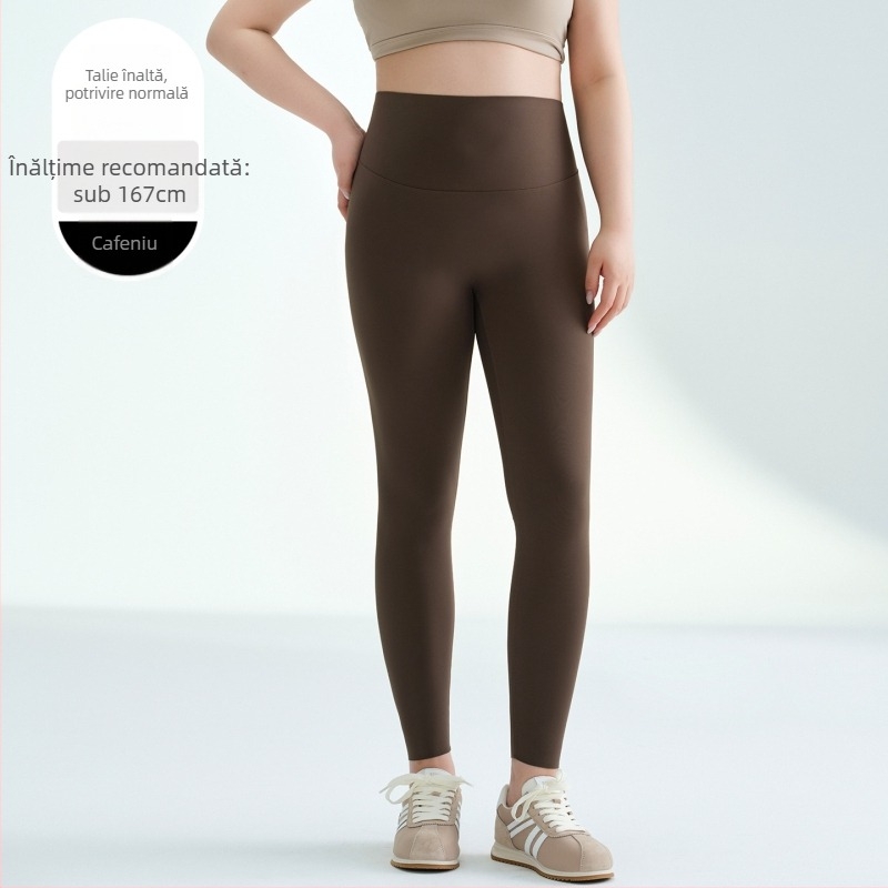 Colanți talie înaltă pentru modelare talie, pantaloni lungi de yoga de toamnă, amestec nylon-spandex, 80–90% nylon, înaltă elasticitate, croială strânsă