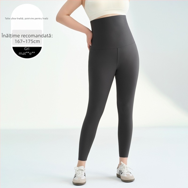 Colanți talie înaltă pentru modelare talie, pantaloni lungi de yoga de toamnă, amestec nylon-spandex, 80–90% nylon, înaltă elasticitate, croială strânsă