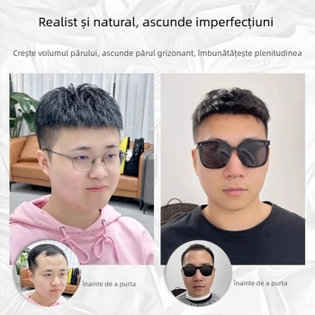 Perucă pentru bărbați – păr natural, fără cusături, aspect natural, acoperire a vârfului, respirabilă pentru vară, poate fi vopsită sau îndreptată.