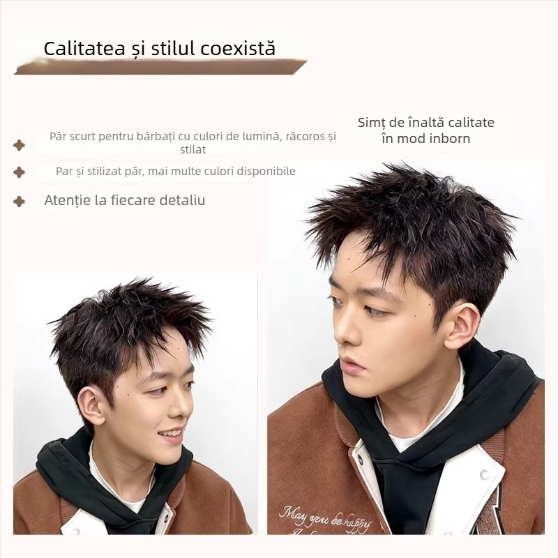 Patch păr masculin – păr real uman, țesut semi-artizanal, poate fi vopsit, Model Hair Patch