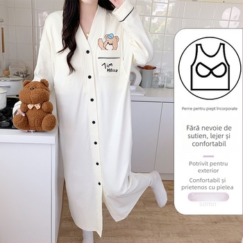 Rochie de maternitate cu acces la alăptare, midi A-line, de vară, guler V, mâneci lungi, bumbac 70–80%