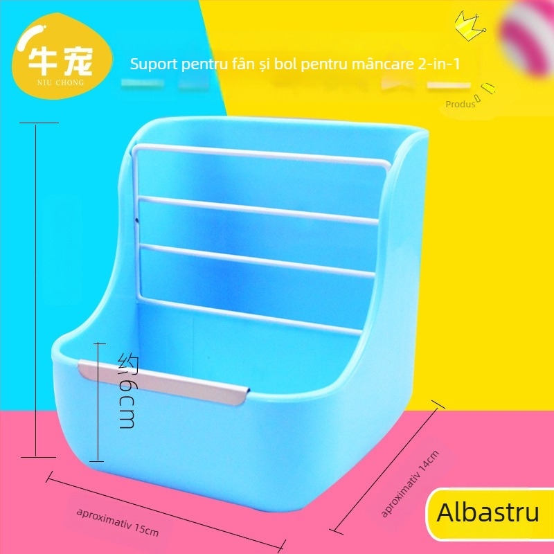 Hrănitoare de iarbă pentru iepuri, chinchile și porci de Guineea — externă, arc elastic, anti-risipă, anti-pășunare