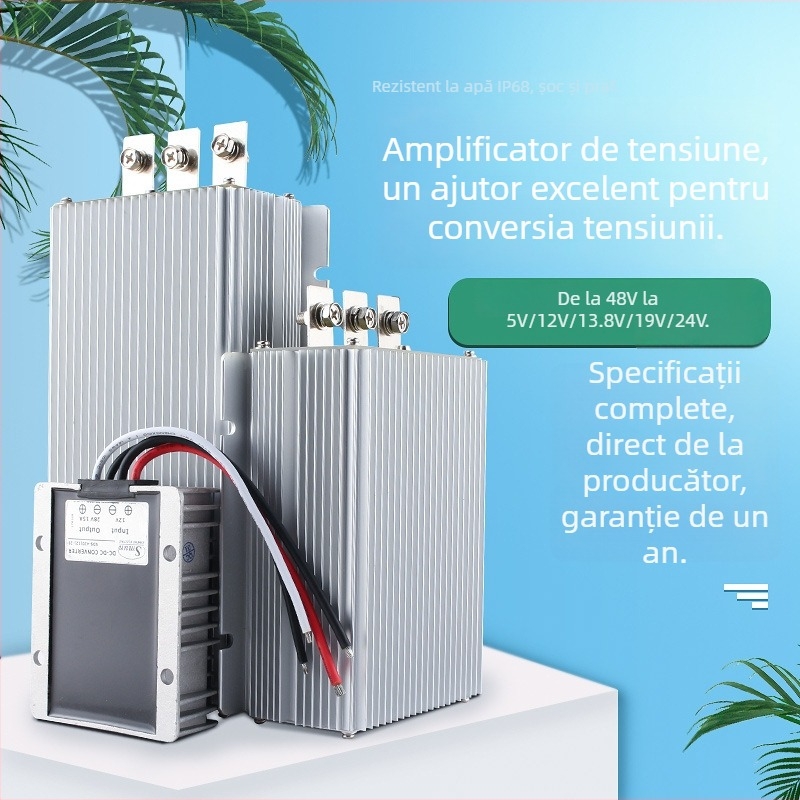 Convertor DC-DC buck-boost, intrare 48V, ieșire 12V, până la 30A, 350W, IP68, comutație PWM