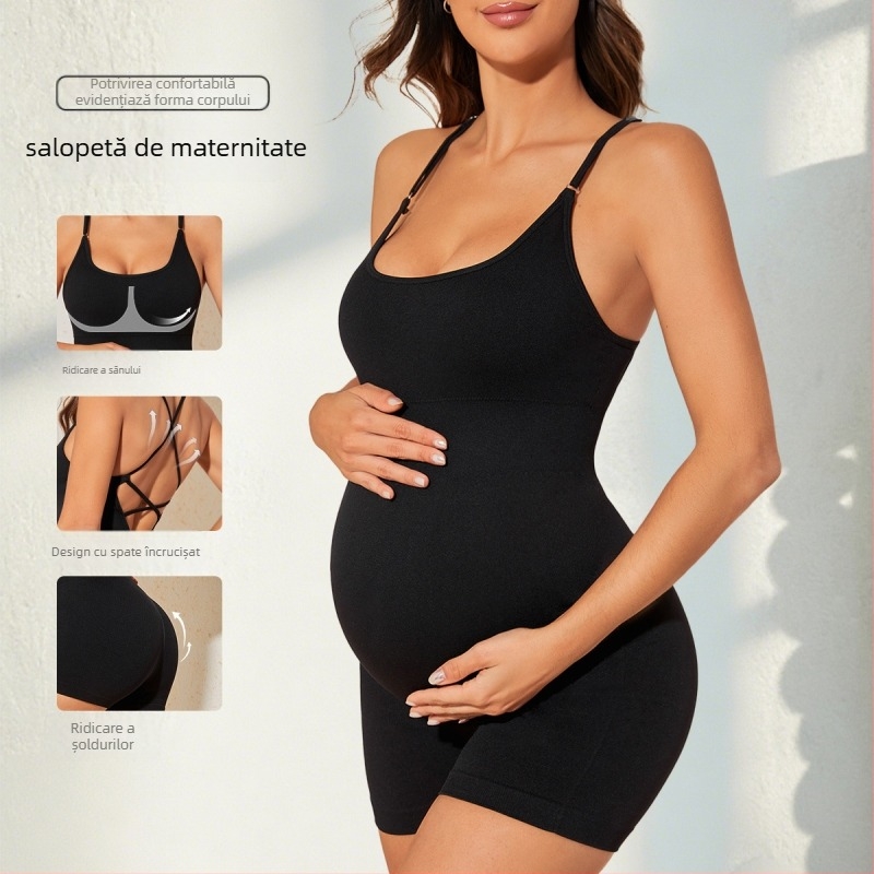 Body matern fără spate pentru sport și yoga, talie înaltă, ridicare a șoldurilor, uscare rapidă, material nylon-spandex, cu bureți detașabili pentru bust