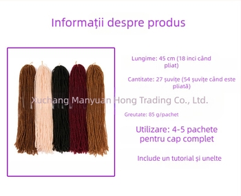 Perucă cu coadă și împletituri, 27 bucăți de păr, 85 g, brand YAMOO; potrivită pentru toate nuanțele pielii și formele feței