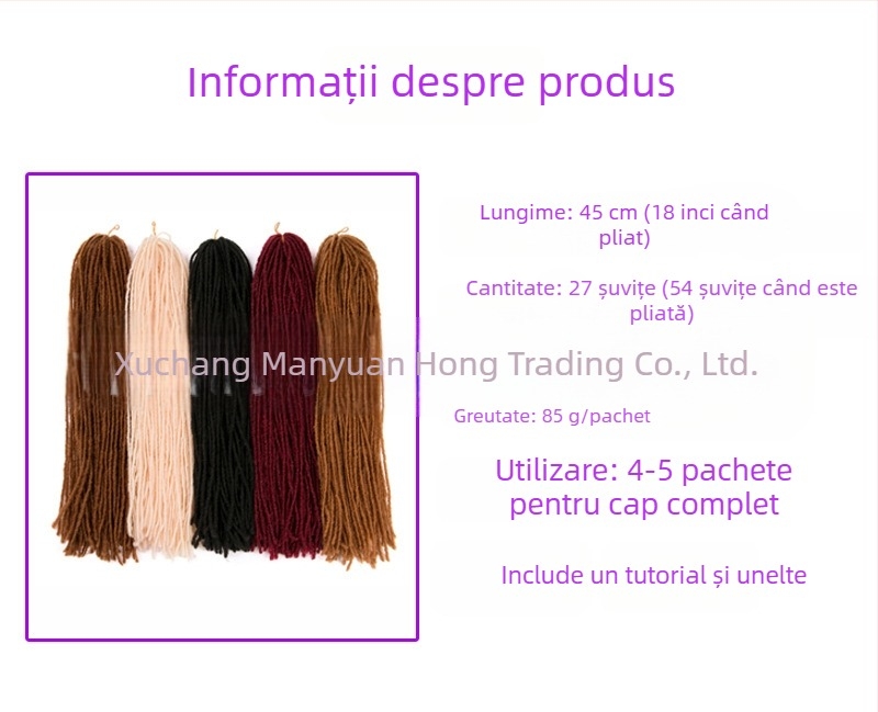 Perucă cu coadă și împletituri, 27 bucăți de păr, 85 g, brand YAMOO; potrivită pentru toate nuanțele pielii și formele feței