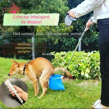 Curățător de fecale pentru câini, pliabil, cu funcționare automată, din plastic, include pungă