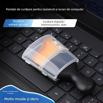 Perie de curățare pentru calculator cu peri moi din microfibră, pentru tastatura laptopului și ecran, anti-static
