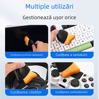 Perie de curățare pentru calculator cu peri moi din microfibră, pentru tastatura laptopului și ecran, anti-static