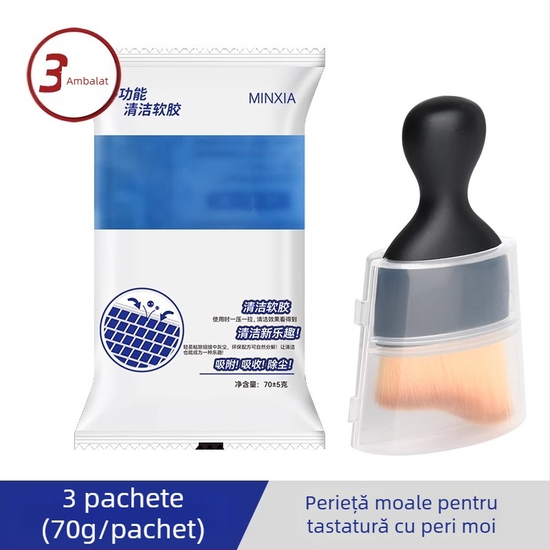 Perie de curățare pentru calculator cu peri moi din microfibră, pentru tastatura laptopului și ecran, anti-static