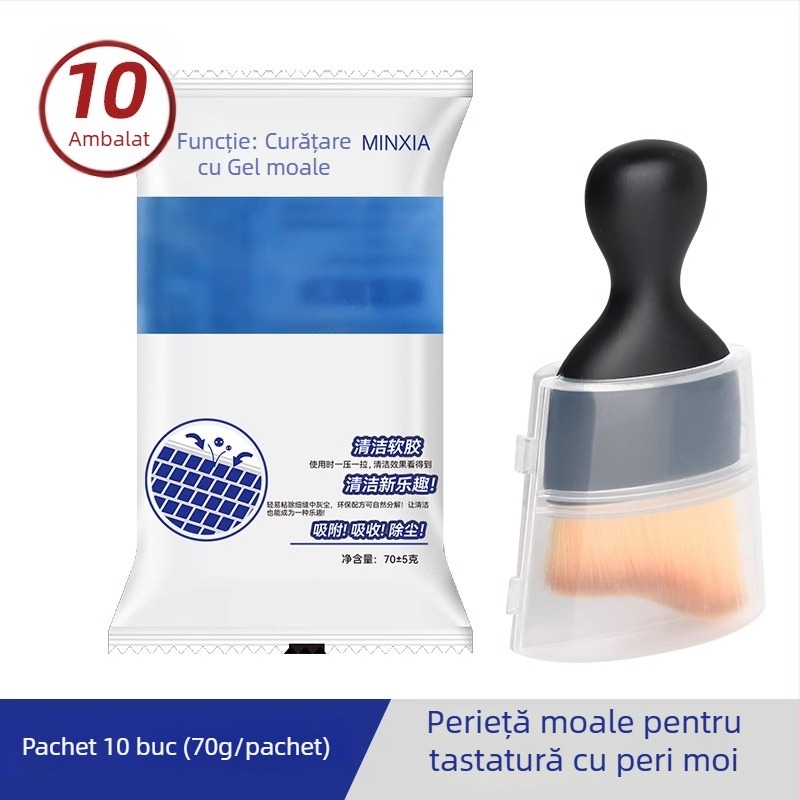 Perie de curățare pentru calculator cu peri moi din microfibră, pentru tastatura laptopului și ecran, anti-static