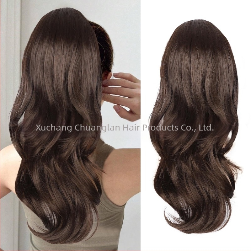 Perucă coadă – extensie, bucle lungi, șnur de prindere, sârmă rezistentă la temperatură, poate fi vopsită