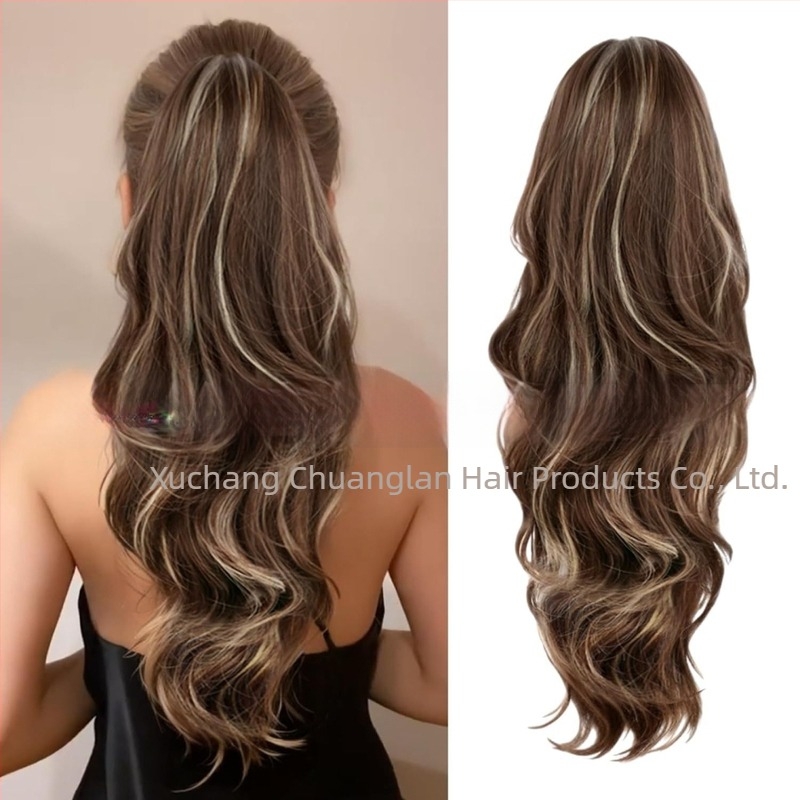 Perucă coadă – extensie, bucle lungi, șnur de prindere, sârmă rezistentă la temperatură, poate fi vopsită