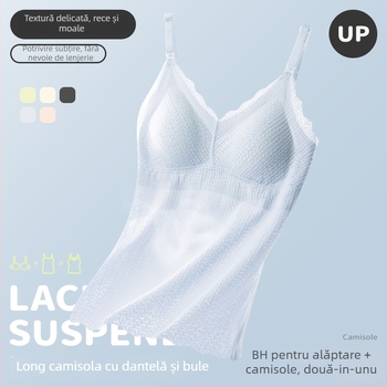 An tianyi Top pentru alăptare fără mâneci, decolteu în V, material Jacquard din nylon, deschidere pentru alăptat, croială Slim