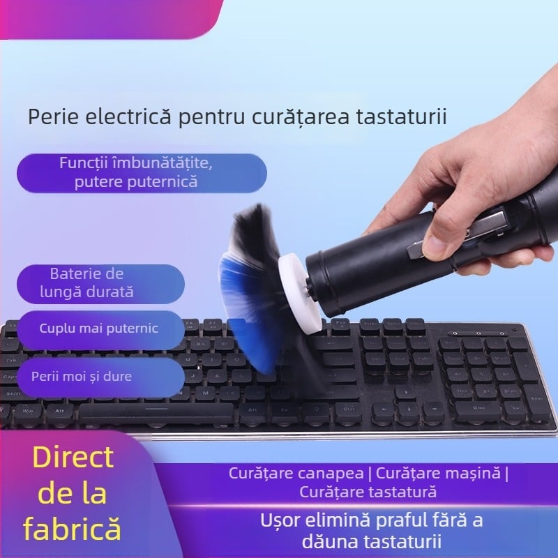 Perie electrică pentru tastatură, curățare profundă a spațiilor dintre taste, YM003, Yuming Electric; compatibilă cu laptopuri și calculatoare; imprimare logo disponibil.
